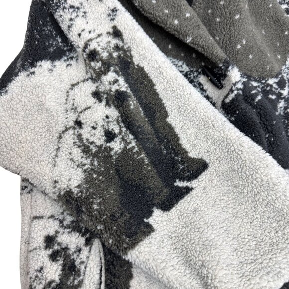 Vintage 90's Nordic Lights Fleece Jacket Snow Polar Bears scene Men's size M - Picture 10 of 13